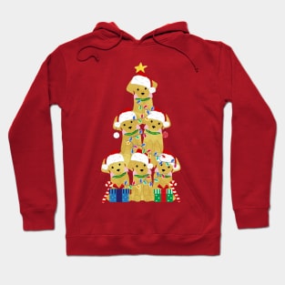 Golden Retriever Puppy Christmas Tree Hoodie